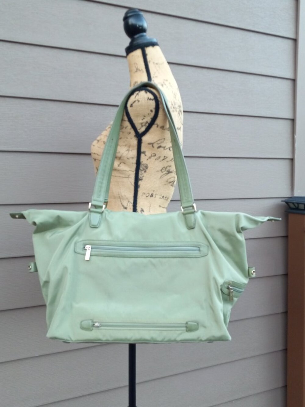 Vintage Tumi Voyageur Light Green Ballistic Nylon Tote Bag Carry on Luggage Bag